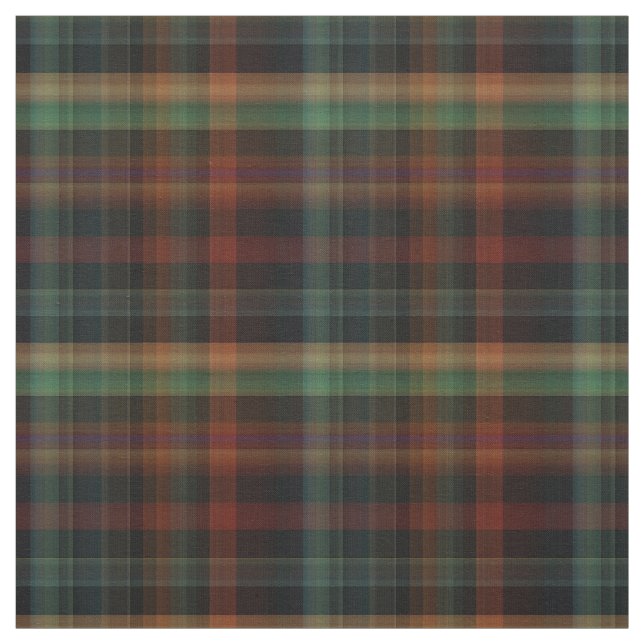 Dark Plaid Fabric in Red Green Gold Black (Swatch)