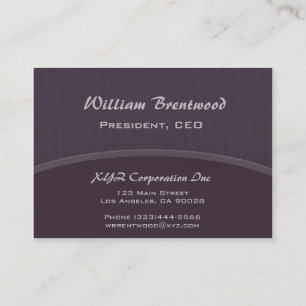 Dark plum purple curve business card