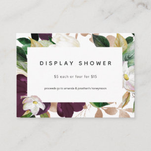 Dark Plum Velvet and White Bridal Shower Display Enclosure Card
