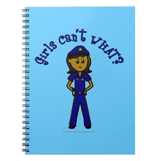 Dark Police Officer Girl Notebook (Front)