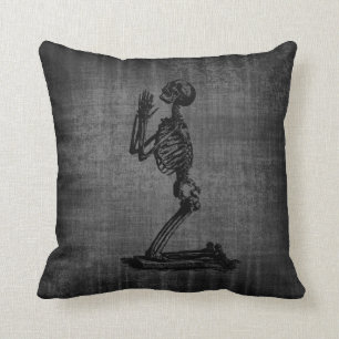 Dark Preying Skeleton Gothic Pillow