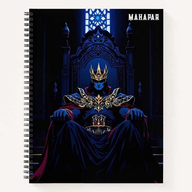 "Dark Prince: Minimalist 80s Anime Elegance" Notebook (Front)