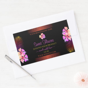 Dark Product Labels Exotic Rainbow Hawaii Flowers