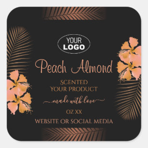 Dark Product Labels Orange Exotic Flowers Add Logo