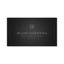 Dark Professional Monogram Business Card