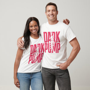 Dark Pump Glitch Tee – Modern Neon Typography Shir