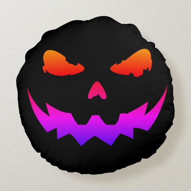 Dark Pumpkin Glow Round Cushion (Back)