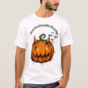 Dark pumpkin graphic tee for Halloween