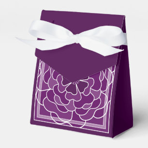 Dark purple abstract flower pattern favour box