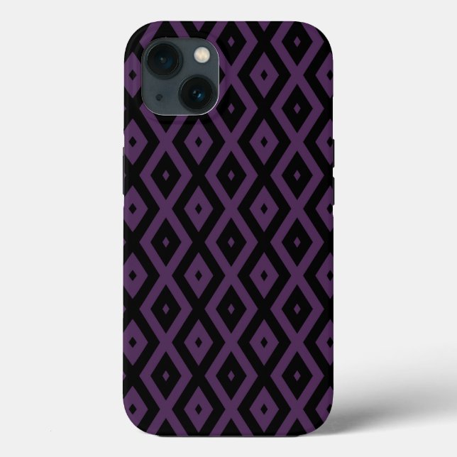 Dark purple and black diamond pattern Case-Mate iP iPhone Case (Back)