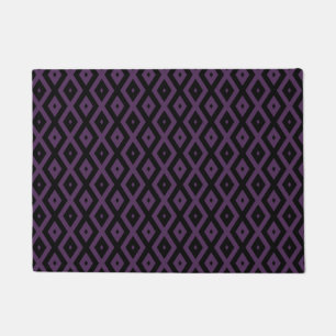 Dark purple and black diamond pattern doormat