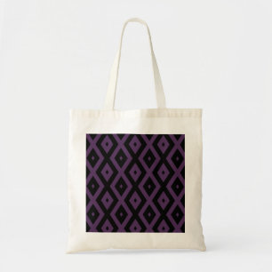 Dark purple and black diamond pattern tote bag