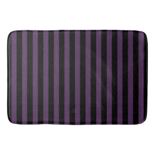 Dark purple and black stripes bath mat