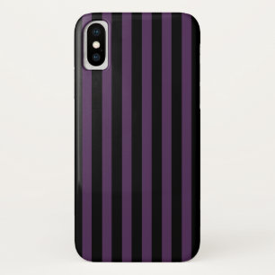 Dark purple and black stripes iPhone x case