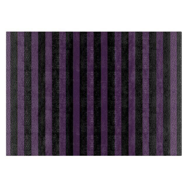 Dark purple and black stripes cutting board (Front)
