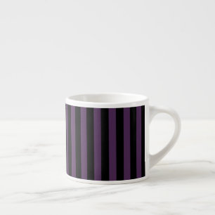 Dark purple and black stripes espresso cup