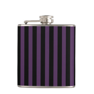Dark purple and black stripes hip flask