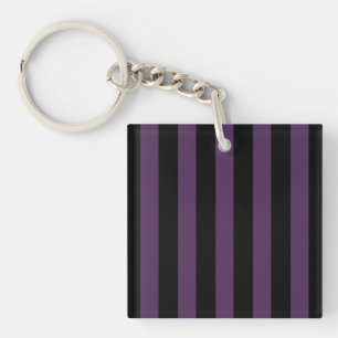Dark purple and black stripes key ring