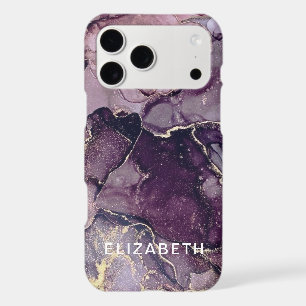 dark purple and gold marble glitter personalised