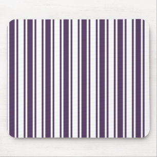 Dark purple and white candy stripes mouse pad