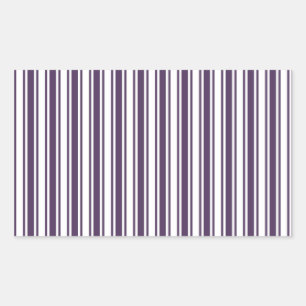 Dark purple and white candy stripes rectangular sticker
