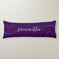 Dark Purple and White Curly Signature Name