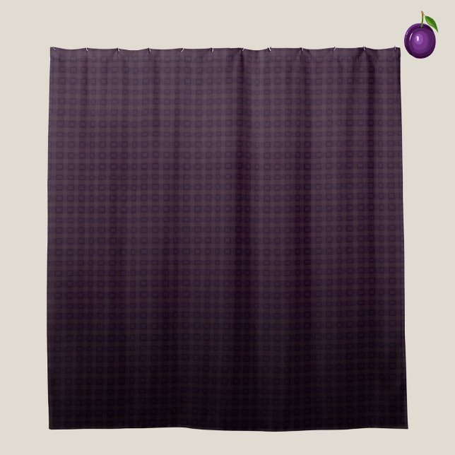Dark Purple Bath Set Check Pattern Plum Gradient Shower Curtain (Creator Uploaded)