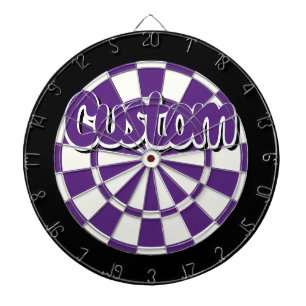 Dark Purple Black And White Add Your Text Dartboard