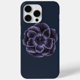 Dark Purple Bloom Botanical Art Design iPhone 15 Pro Max Case