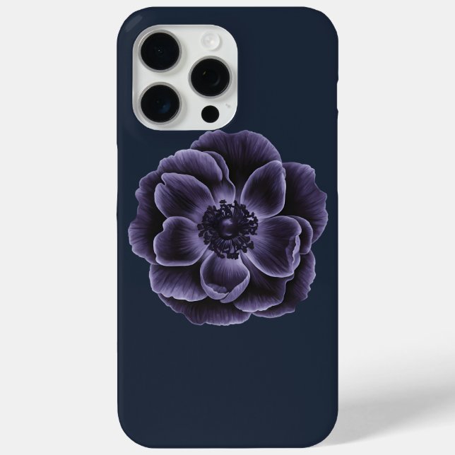 Dark Purple Bloom Botanical Art Design Case-Mate iPhone Case (Back)