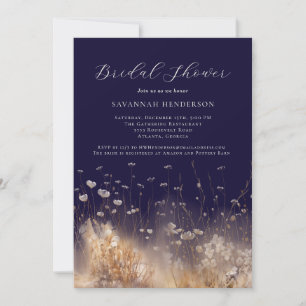 Dark Purple Bridal Shower Invitation