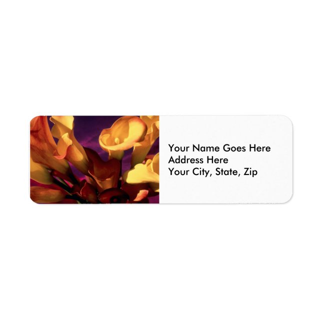 Dark Purple Calla Lilies Return Address Label (Front)