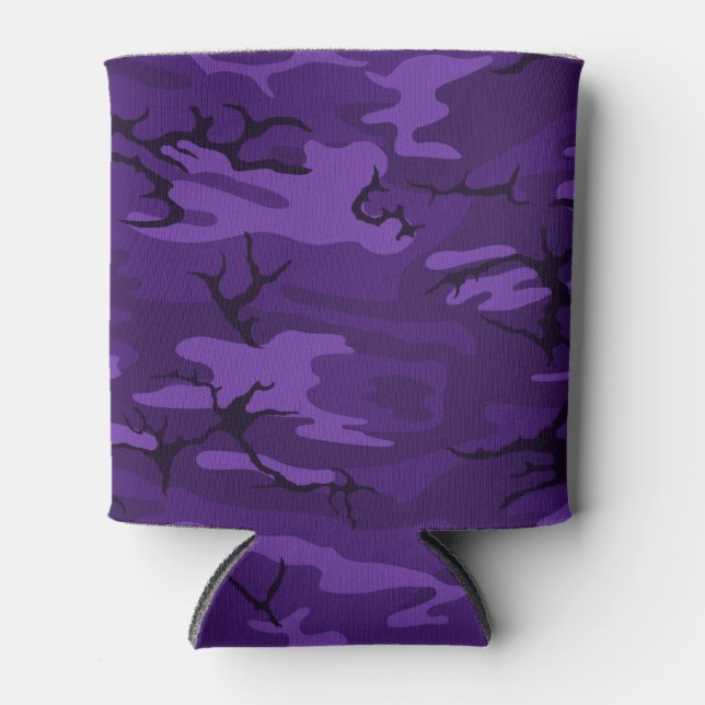 Dark Purple Camo Can Cooler (Front)