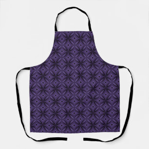 Dark Purple Colored Retro Pattern Apron