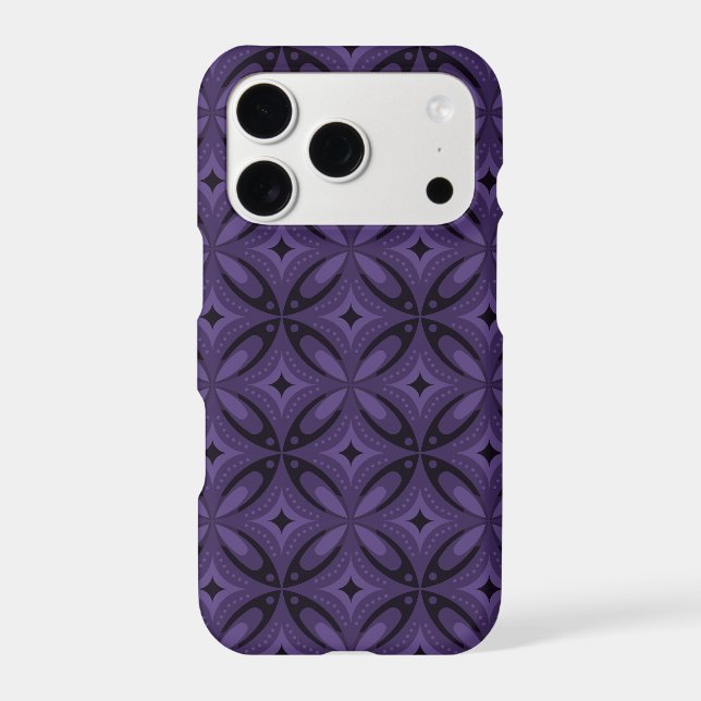 Dark Purple Coloured Retro Pattern (Back)