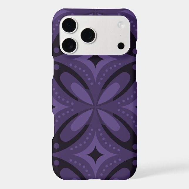 Dark Purple Coloured Retro Pattern (Back)