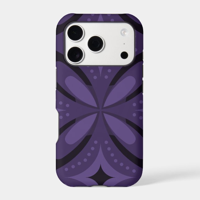 Dark Purple Coloured Retro Pattern (Back)