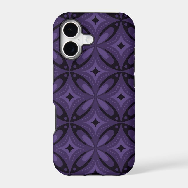 Dark Purple Coloured Retro Pattern (Back)