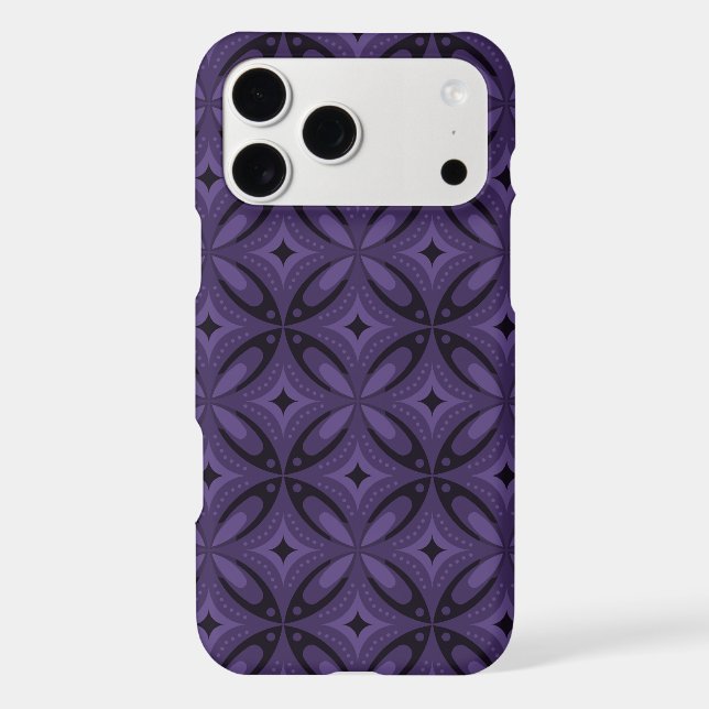 Dark Purple Coloured Retro Pattern (Back)