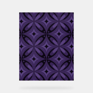 Dark Purple Coloured Retro Pattern Acrylic Sign