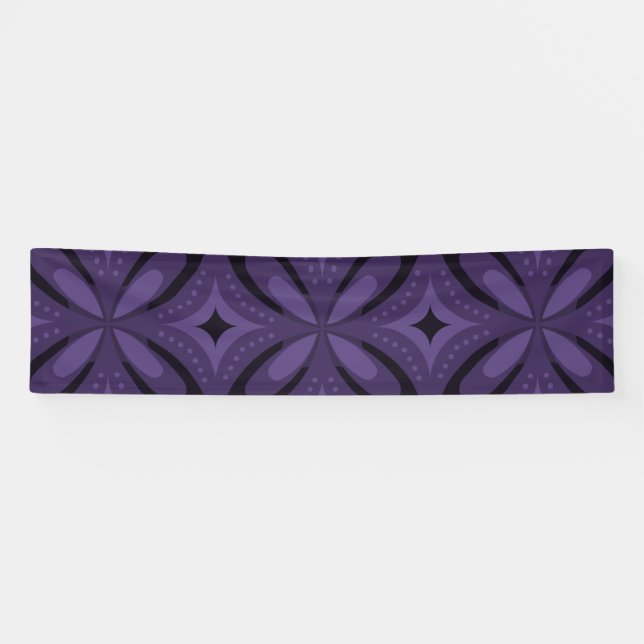 Dark Purple Coloured Retro Pattern Banner (Horizontal)