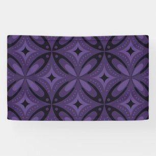 Dark Purple Coloured Retro Pattern Banner