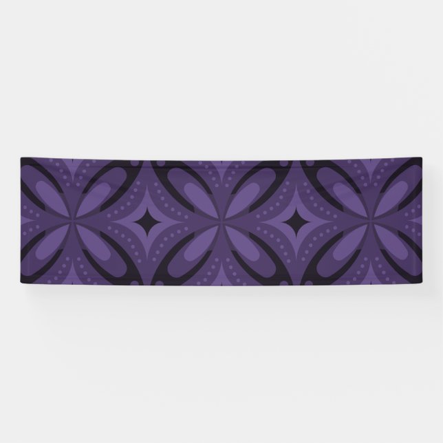 Dark Purple Coloured Retro Pattern Banner (Horizontal)