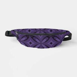 Dark Purple Coloured Retro Pattern Bum Bags