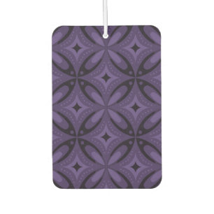 Dark Purple Coloured Retro Pattern Car Air Freshener