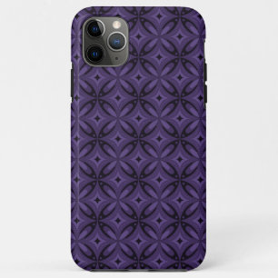 Dark Purple Coloured Retro Pattern iPhone 11 Pro Max Case
