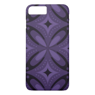 Dark Purple Coloured Retro Pattern iPhone 8 Plus/7 Plus Case
