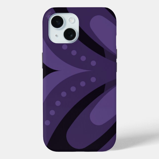 Dark Purple Coloured Retro Pattern Case-Mate iPhone Case (Back)