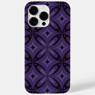 Dark Purple Coloured Retro Pattern Case-Mate iPhone 14 Pro Max Case