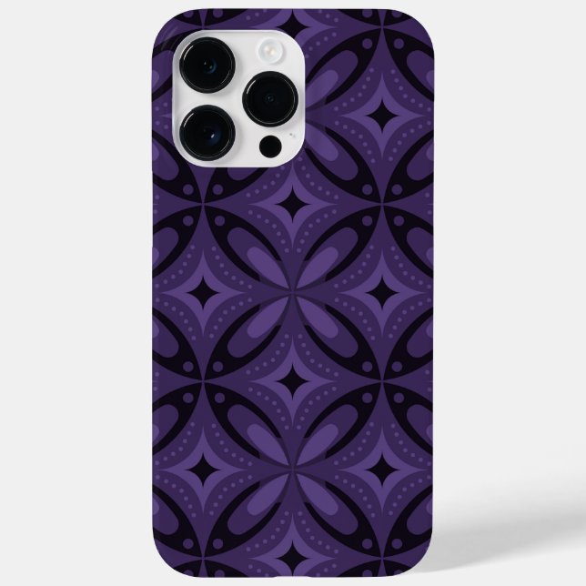 Dark Purple Coloured Retro Pattern Case-Mate iPhone Case (Back)